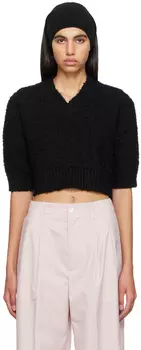 Черный свитер с v-образным вырезом AURALEE