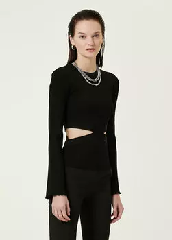 Черный свитер с вырезами Academia