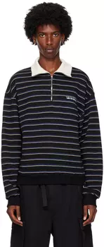 Черный свитер с вышитым логотипом и полумолнией Kijun