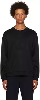 Черный свитер с вышивкой Giorgio Armani