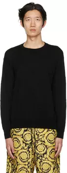 Черный свитер со сплошным плюшевым принтом Moschino