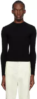 Черный свитер со змеиным бриллиантом Dion Lee