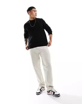 Черный свитер в рубчик Jack & Jones Essentials