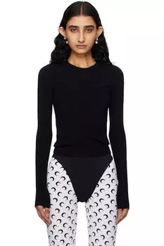 Черный свитер в рубчик Marine Serre