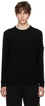 Черный свитер в рубчик Stone Island