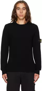 Черный свитер в рубчик Stone Island