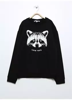 Черный свитшот для девочек с пайетками CENTRO GIRL Limon, черный