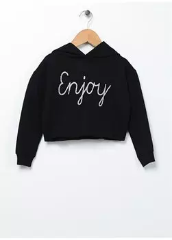 Черный свитшот для девочек с принтом JOYFUL GIRL Limon, черный