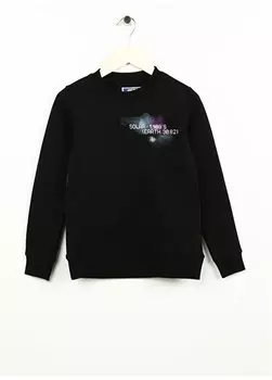 Черный свитшот для мальчика JCONEBULAS SWEAT CREW NECK JNR Jack & Jones, черный
