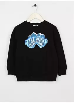 Черный свитшот для мальчиков с принтом BUN BOY Limon, черный