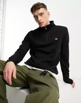 Черный свитшот на молнии 1/4 Dickies Oakport