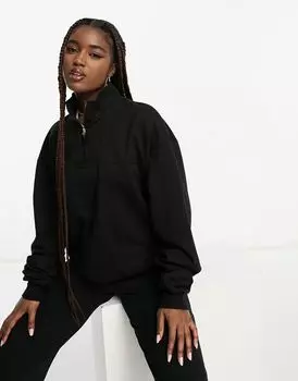 Черный свитшот на молнии ASOS DESIGN