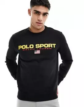 Черный свитшот Polo Ralph Lauren Sport Capsule с логотипом спереди
