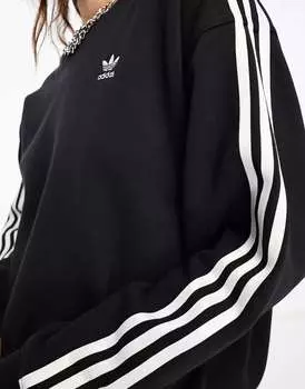 Черный свитшот с 3 полосками adidas Originals