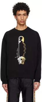 Черный свитшот с английской булавкой Versace