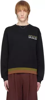 Черный свитшот с аппликацией Dries Van Noten