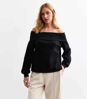 Черный свитшот с длинным рукавом Bardot New Look, черный