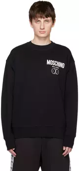 Черный свитшот с двойным смайликом Moschino