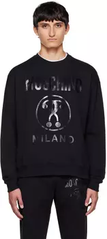 Черный свитшот с двойным вопросительным знаком Moschino