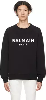 Черный свитшот с флоком Balmain