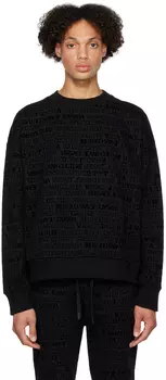 Черный свитшот с флоком Versace Jeans Couture