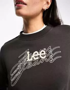 Черный свитшот с графическим логотипом Lee Lee