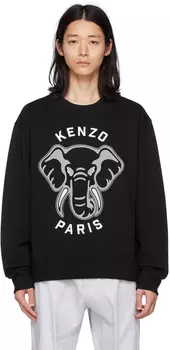 Черный свитшот с изображением слона Paris Kenzo