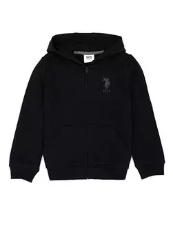 Черный свитшот с капюшоном для мальчиков GARMANKIDSSK023 U.S. Polo Assn., черный