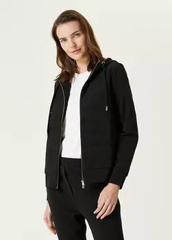 Черный свитшот с капюшоном и декором Beymen