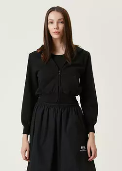 Черный свитшот с капюшоном и каменным логотипом Balenciaga
