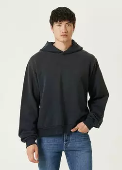 Черный свитшот с капюшоном и логотипом Acne Studios