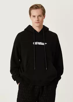 Черный свитшот с капюшоном и логотипом Off-White