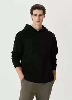 Черный свитшот с капюшоном Tru