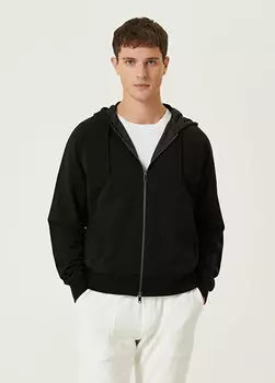 Черный свитшот с капюшоном Zegna