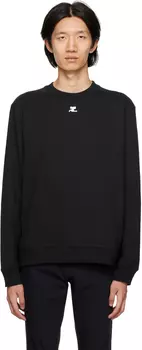 Черный свитшот с круглым вырезом Courreges