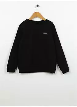 Черный свитшот с круглым вырезом для девочек D3WG-SWT12 Discovery Expedition, черный