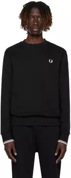 Черный свитшот с круглым вырезом Fred Perry