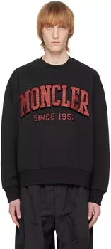 Черный свитшот с круглым вырезом Moncler
