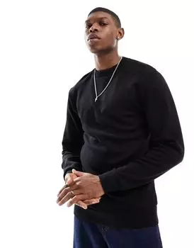 Черный свитшот с круглым вырезом Selected Homme Manuel