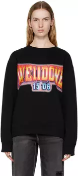 Черный свитшот с круглым вырезом We11done