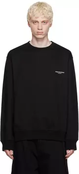 Черный свитшот с квадратной этикеткой Wooyoungmi