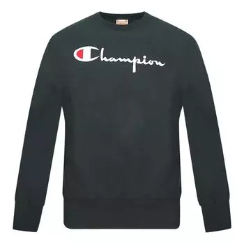 Черный свитшот с логотипом Script Champion, черный