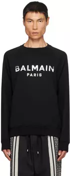 Черный свитшот с принтом Balmain