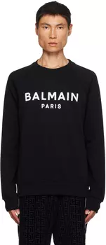 Черный свитшот с принтом Balmain