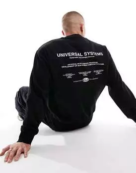 Черный свитшот с универсальным принтом New Look