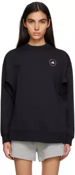 Черный свитшот с вырезом adidas by Stella McCartney