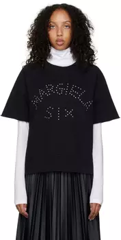 Черный свитшот с заклепками MM6 Maison Margiela