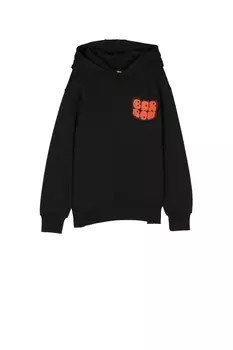 Черный свитшот унисекс с принтом спереди и сзади для мальчиков Barrow