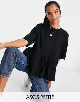 Черный свободный повседневный топ ASOS DESIGN Petite