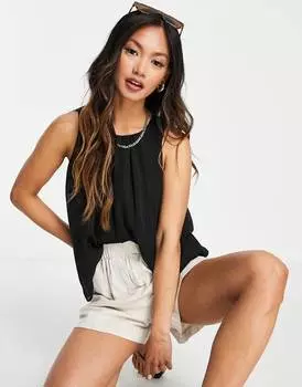 Черный свободный шифоновый жилет ASOS DESIGN
